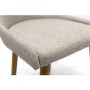 GRADE A1 - Pair of Dining Chairs in Beige Fabric with Wooden Legs - Capri