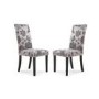 Shankar Randall Pair of Stud Detail Jacquard Grey Dining Chairs with Black Legs
