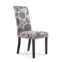 Shankar Randall Pair of Stud Detail Jacquard Grey Dining Chairs with Black Legs