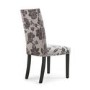 Shankar Randall Pair of Stud Detail Jacquard Grey Dining Chairs with Black Legs