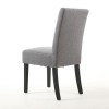 GRADE A1 - Shankar Moseley Pair of Waffle Back Linen Effect Grey Dining Chair with Black Legs