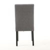 Shankar Moseley Pair of Waffle Back Linen Effect Grey Dining Chair with Black Legs