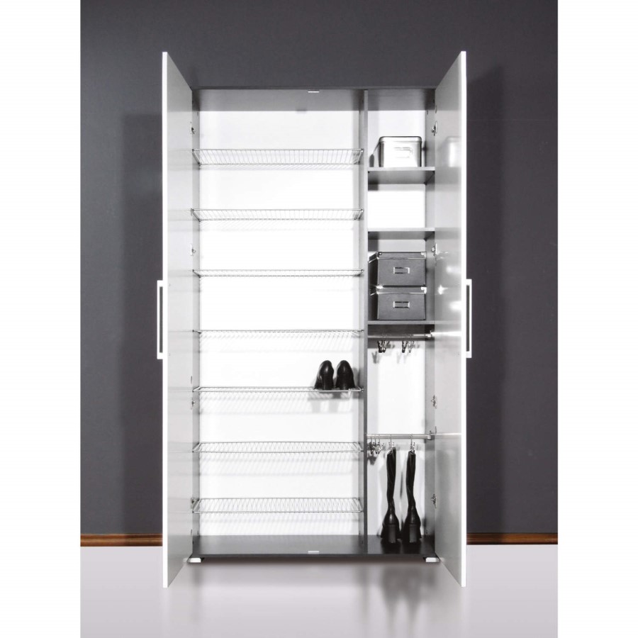 Germania Shoe Cabinet In Ash & White - 40 Pairs