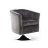 Grey Brushed Velvet Swivel Base Tub Chair