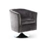 Grey Brushed Velvet Swivel Base Tub Chair