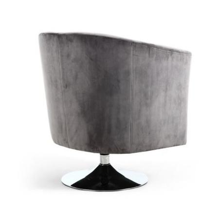 Grey Brushed Velvet Swivel Base Tub Chair