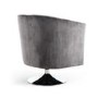 Grey Brushed Velvet Swivel Base Tub Chair