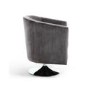 Grey Brushed Velvet Swivel Base Tub Chair