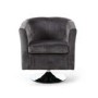 Grey Brushed Velvet Swivel Base Tub Chair