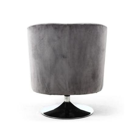 Grey Brushed Velvet Swivel Base Tub Chair