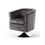 Grey Brushed Velvet Swivel Base Tub Chair