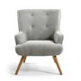 Silver Grey Fabric Armchair - Shankar