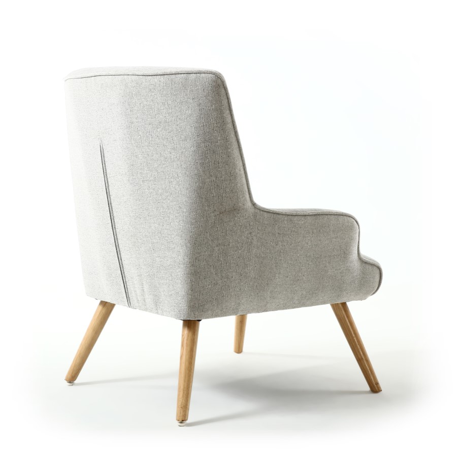 Silver Grey Fabric Armchair - Shankar