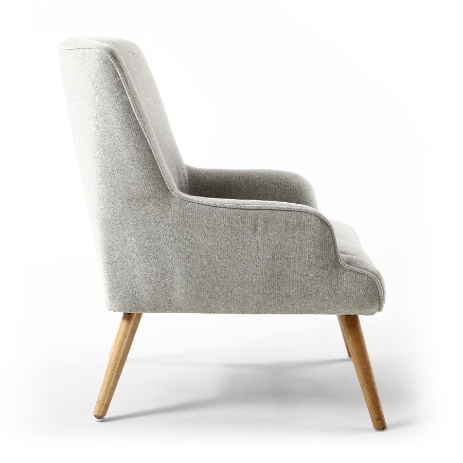 Silver Grey Fabric Armchair - Shankar