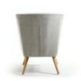 Silver Grey Fabric Armchair - Shankar