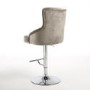 GRADE A1 - Rocco Brushed Velvet Mink Adjustable Bar Stool with Stud Detail