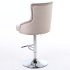 GRADE A2 - Adjustable Bar Stool in Mink Velvet with Silver Studs - Rocco