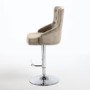 GRADE A1 - Rocco Brushed Velvet Mink Adjustable Bar Stool with Stud Detail