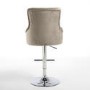 GRADE A1 - Rocco Brushed Velvet Mink Adjustable Bar Stool with Stud Detail