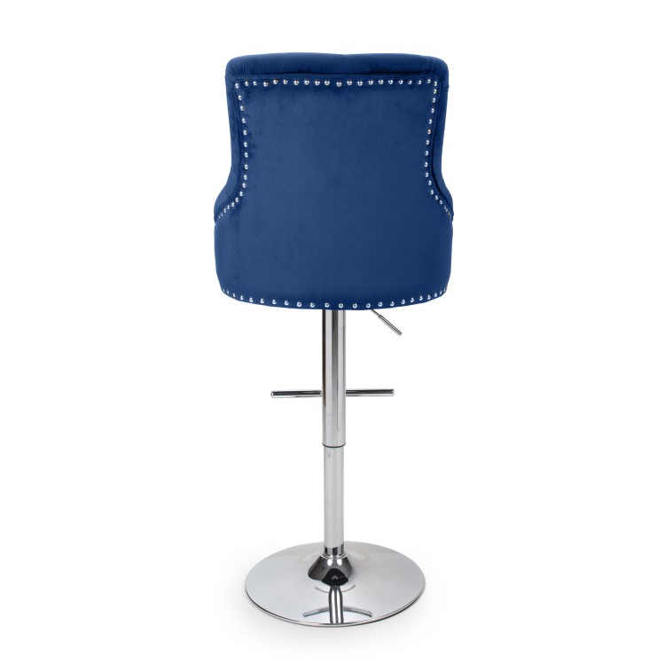 Blue Velvet Adjustable Bar Stool - Rocco