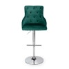 GRADE A1 - Rocco Bar Stool in Forest Green Velvet with Stud Detail - Adjustable