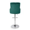 GRADE A1 - Rocco Bar Stool in Forest Green Velvet with Stud Detail - Adjustable