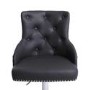 GRADE A2 - Adjustable Bar Stool in Grey Faux Leather with Silver Studs - Rocco
