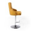 Yellow Faux Leather Adjustable Bar Stool with Backs - Rocco