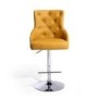 Yellow Faux Leather Adjustable Bar Stool with Backs - Rocco