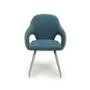 GRADE A1 - Carseat Pair of Dining Chairs in Teal Fabric