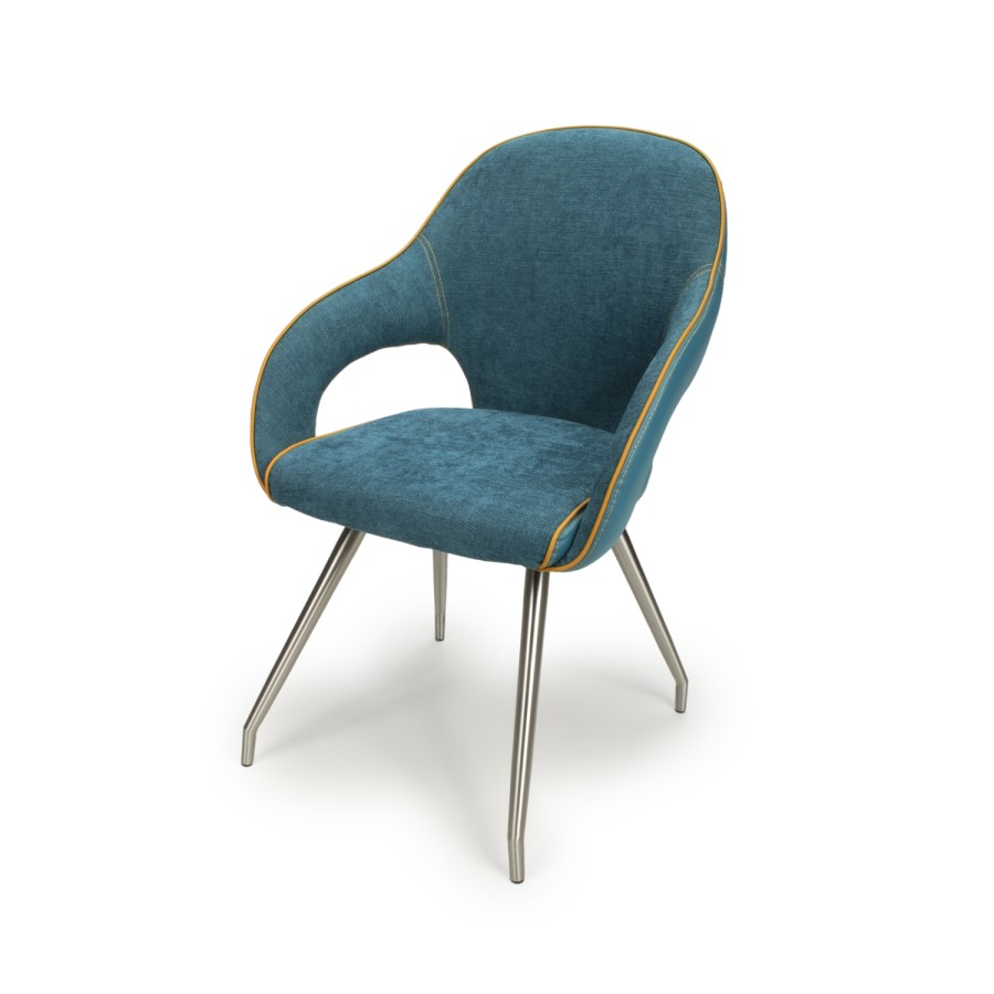 Carseat Pair of Dining Chairs in Teal Fabric