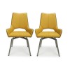 Vintage Carseat Pair of Chairs in Yellow Faux Leather