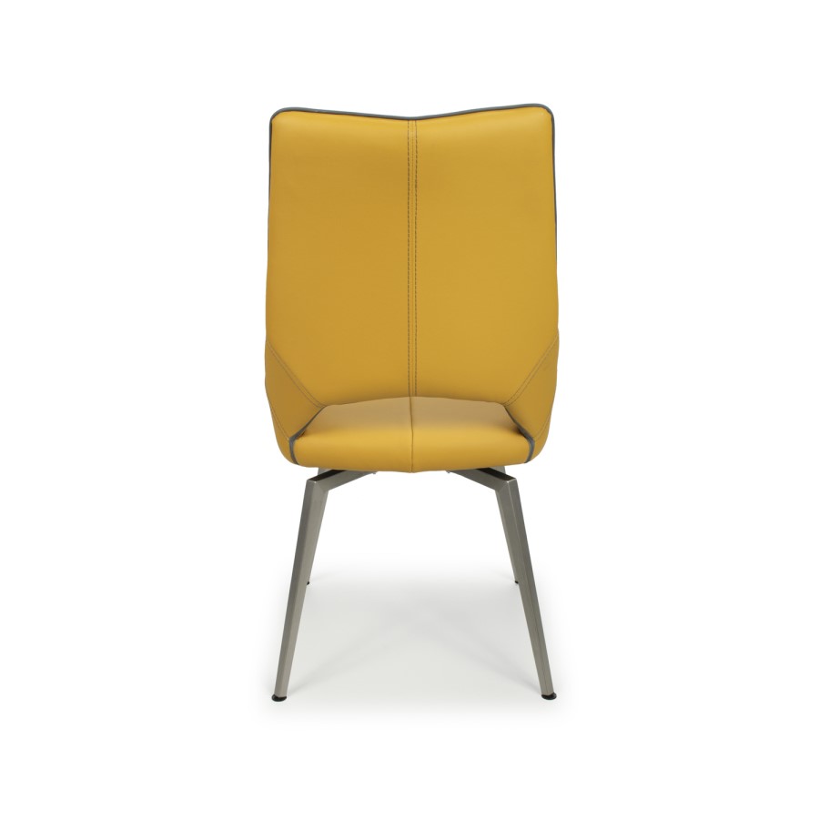 Vintage Carseat Pair of Chairs in Yellow Faux Leather