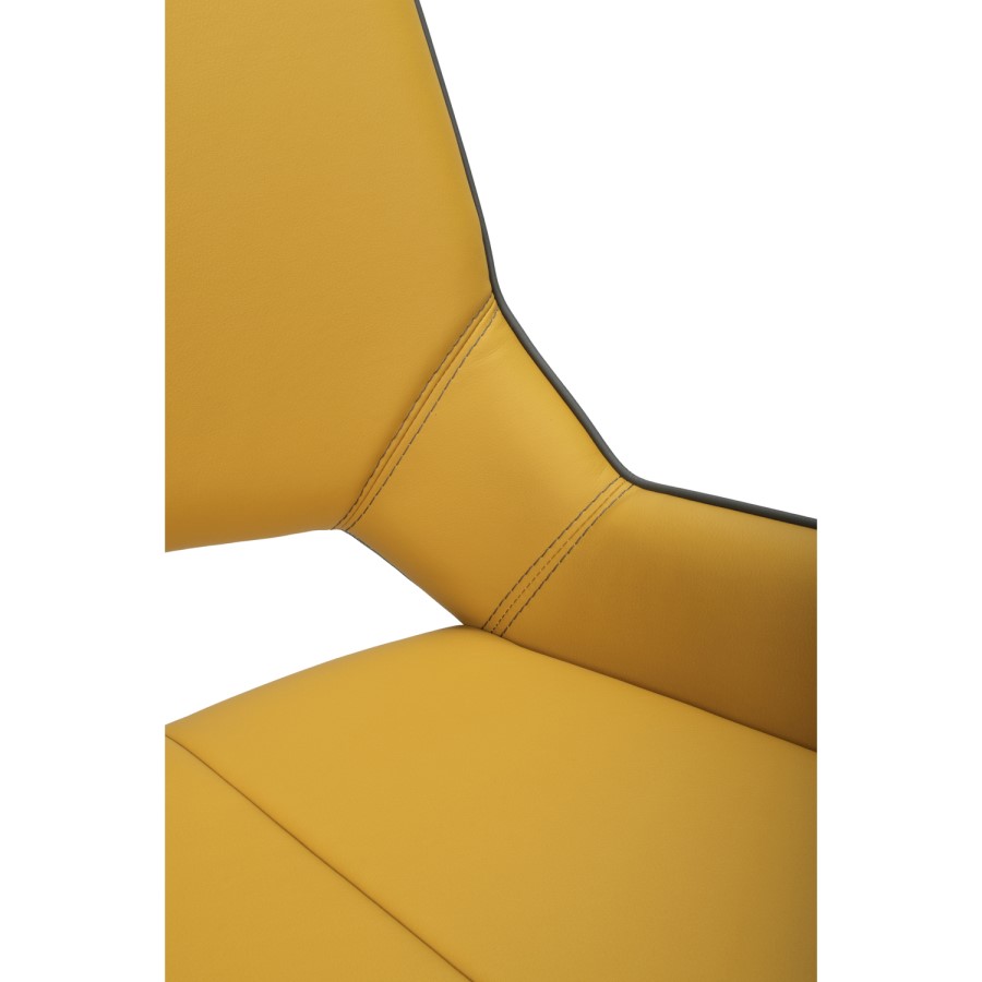 Vintage Carseat Pair of Chairs in Yellow Faux Leather