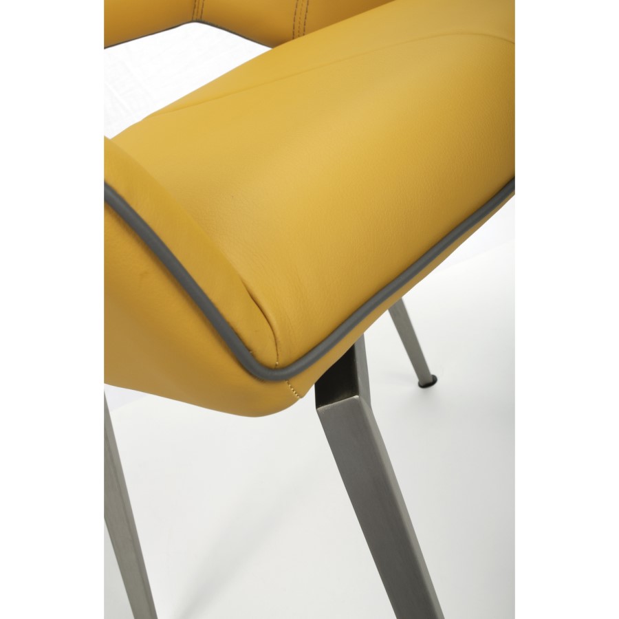 Vintage Carseat Pair of Chairs in Yellow Faux Leather