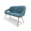 GRADE A1 - Vintage Faux leather Bench in Teal