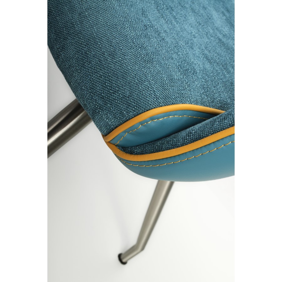 GRADE A1 - Vintage Faux leather Bench in Teal