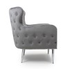 Grey Velvet Armchair with Chrome Legs - Marquess