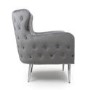 Grey Velvet Armchair with Chrome Legs - Marquess