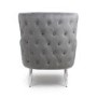 Grey Velvet Armchair with Chrome Legs - Marquess