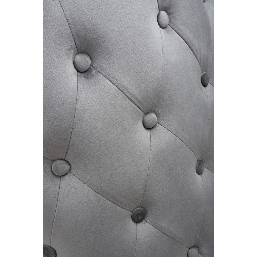 Grey Velvet Armchair with Chrome Legs - Marquess