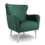 Marquess Tufted Wing Back Brushed Velvet Green Armchair