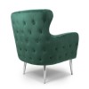 Marquess Tufted Wing Back Brushed Velvet Green Armchair