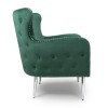 Marquess Tufted Wing Back Brushed Velvet Green Armchair