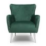 Marquess Tufted Wing Back Brushed Velvet Green Armchair