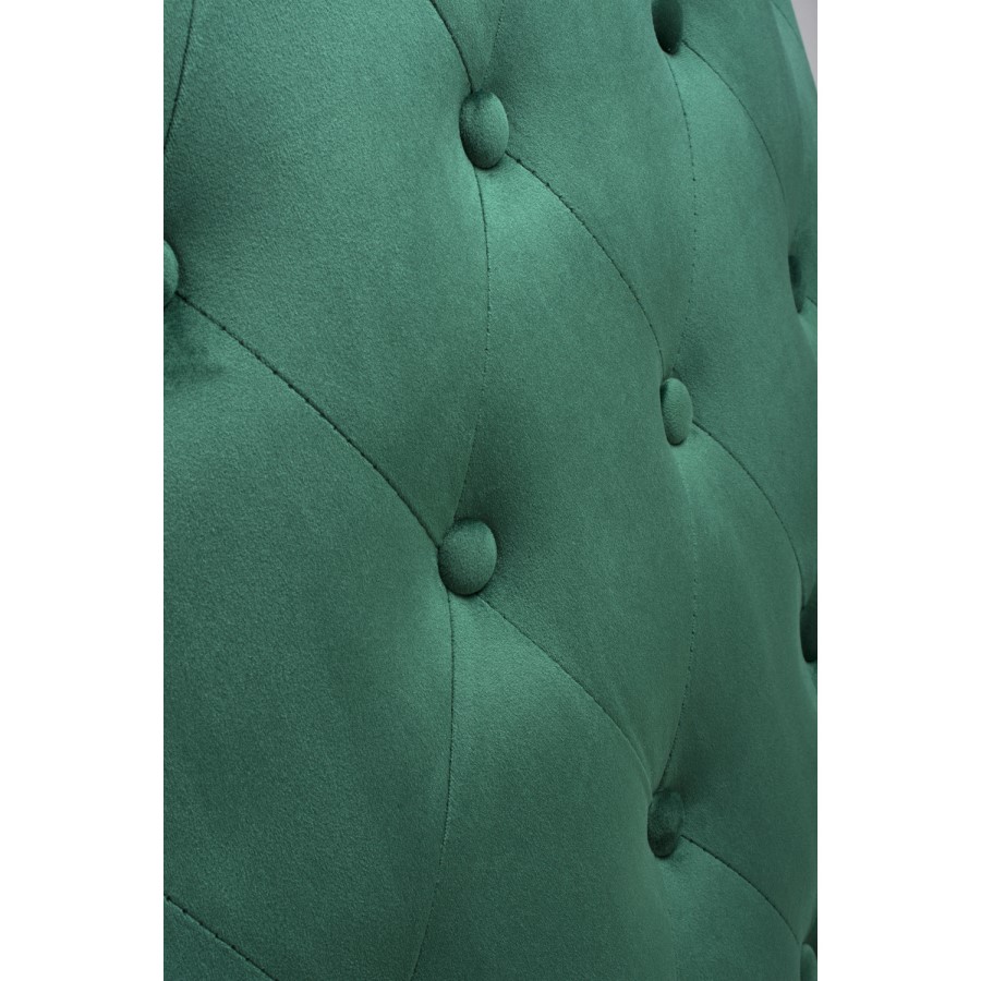 Marquess Tufted Wing Back Brushed Velvet Green Armchair