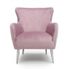 Marquess Tufted Wing Back Brushed Velvet Pink Blush Armchair