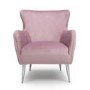 Marquess Tufted Wing Back Brushed Velvet Pink Blush Armchair