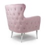 Marquess Tufted Wing Back Brushed Velvet Pink Blush Armchair