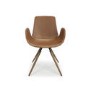 Antique Tan Faux Leather Pair of Dining Chairs